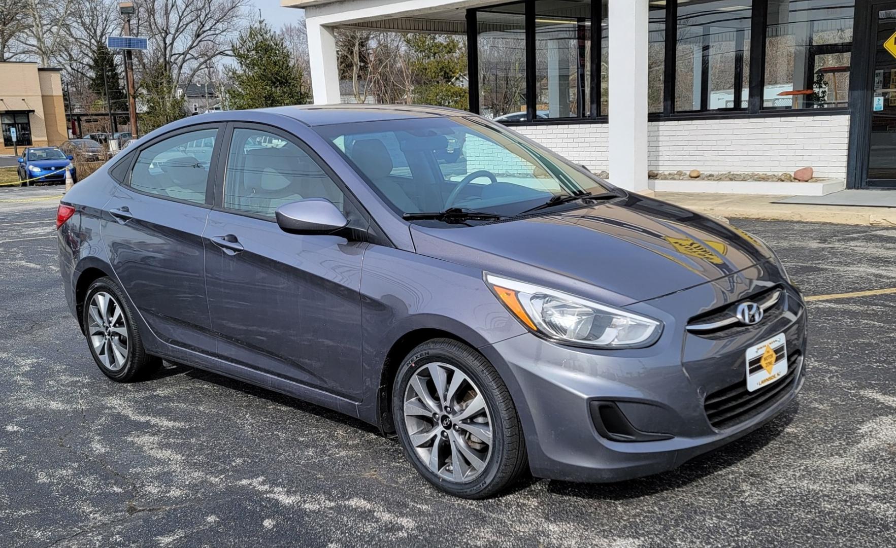 2017 Gray /Silver Hyundai Accent Value Edition (KMHCT4AE0HU) with an 1.6 Liter I4 DI engine, Auto, 6-Spd w/Overdrive transmission, located at 341 N White Horse Pike, Lawnside, NJ, 08045, (856) 262-9500, 39.855621, -75.027451 - Photo#0